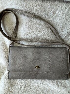 Roots Small Crossbody Purse/Wallet Grey